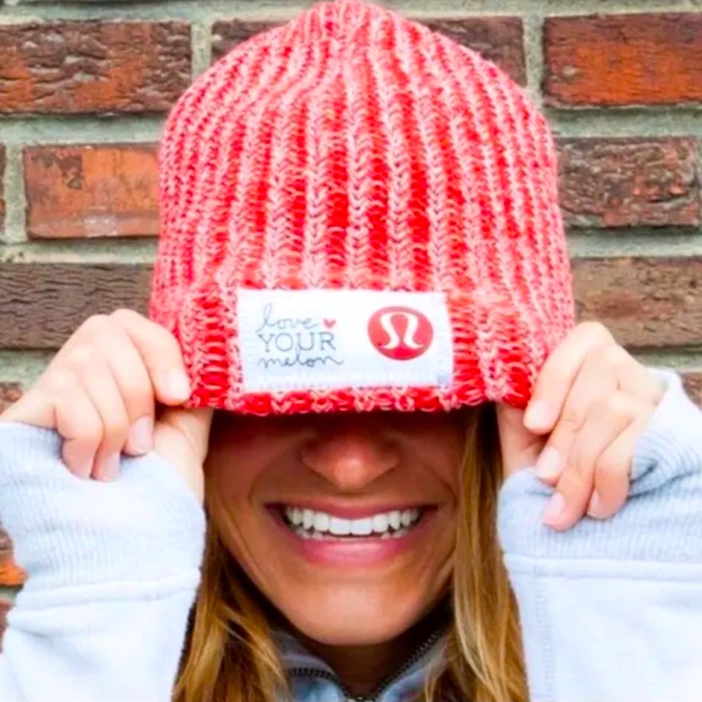 Lululemon RARE Lululemon x Love Your Melon Beanie Color Red and White